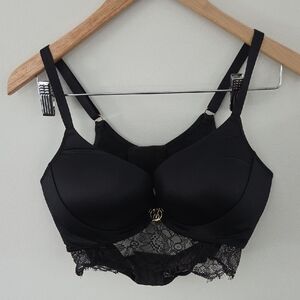 NWOT Victoria's Secret Black Lace Accent Corset Bra